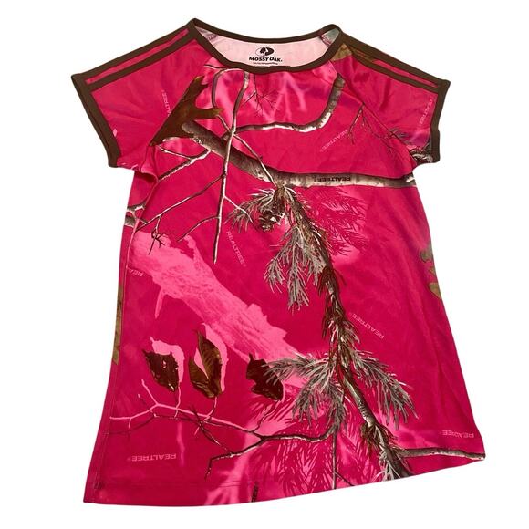 REAL TREE T-SHIRT HOT PINK CAMOUFLAGE SZ S CAMO HUNTING ATHLETIC PERFORMANCE - Picture 4 of 10